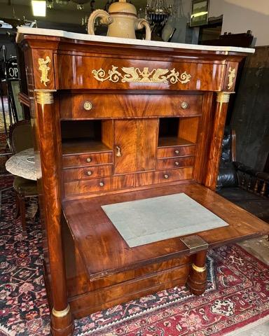 Empire french secretaire with guilded bronzes