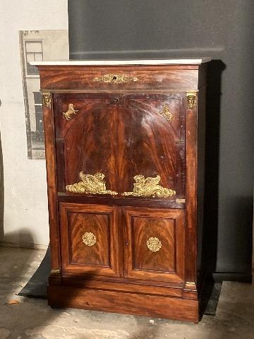 Marble top empire secretaire