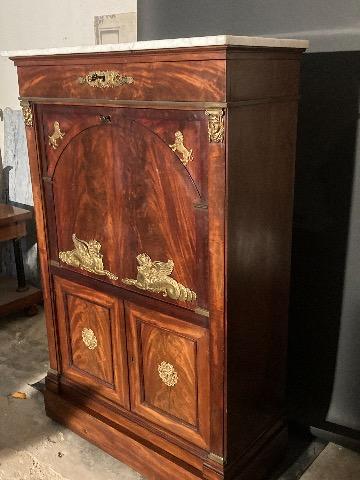 Marble top empire secretaire