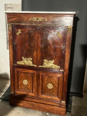 Marble top empire secretaire