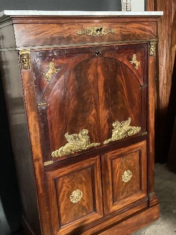 Marble top empire secretaire