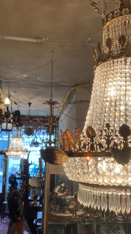 Pair empire chandeliers