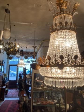 Pair empire chandeliers