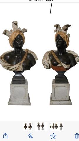 Pair of marble busts
