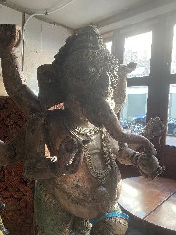 Wooden statue of elefant god