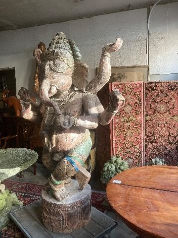 Wooden statue of elefant god