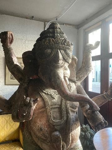 Wooden statue of elefant god